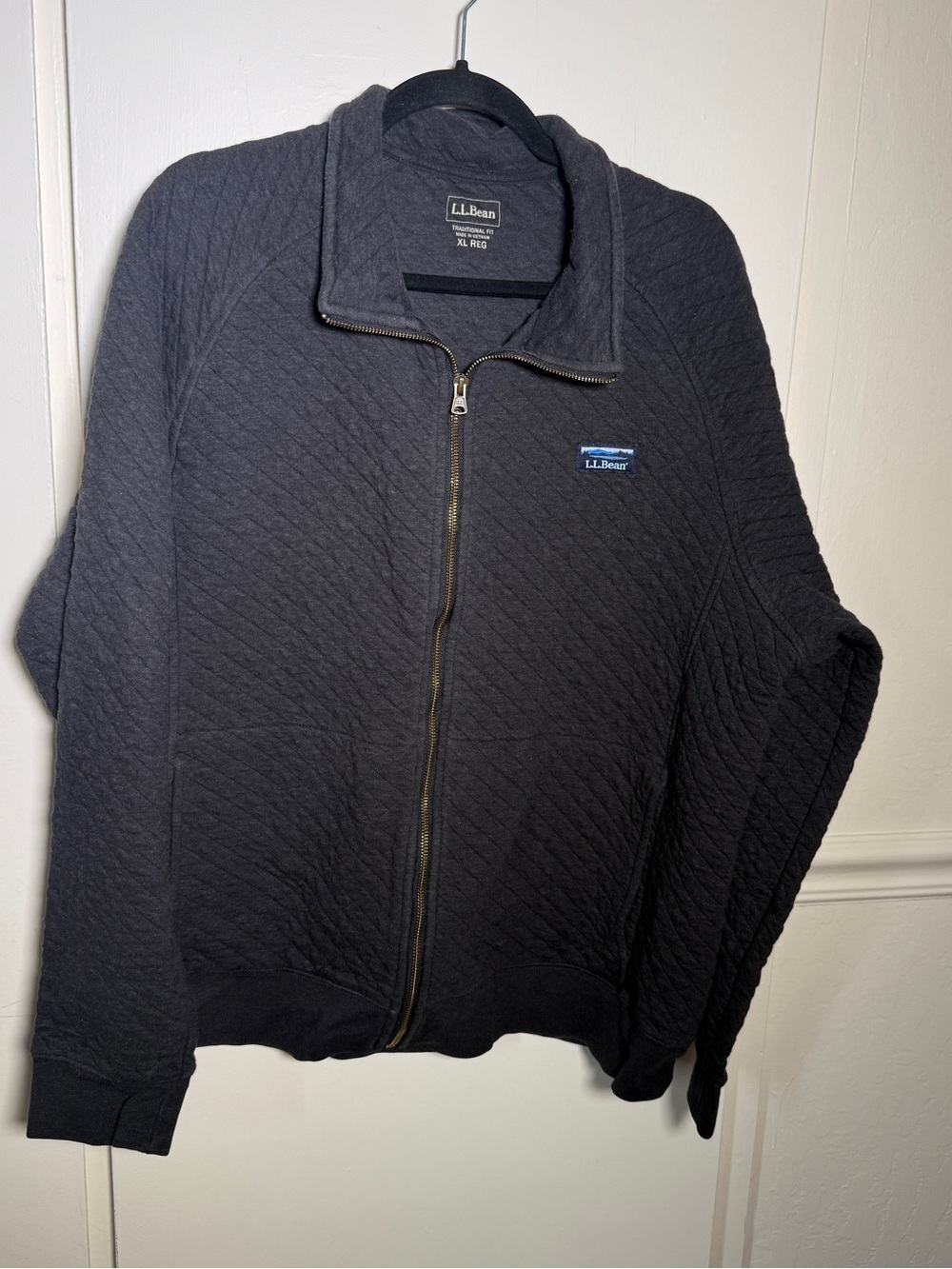 L.L. Bean Men's Quilted Full-Zip Jacket - Dark Charcoal Trailhead Fit XL